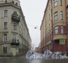 Перспектива Беловодского переулка от Большого Сампсониевский проспекта в сторону Выборгской набережной. Фото 7 февраля 2016 года.