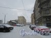 Перспектива переулка Усыскина от улицы Васенко в сторону Полюстровского проспекта. Фото 26 февраля 2018 года.