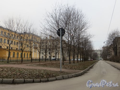 Перспектива Огородного переулка от улицы Маршала Говорова в сторону проспекта Стачек. Фото 29 ноября 2014 года.