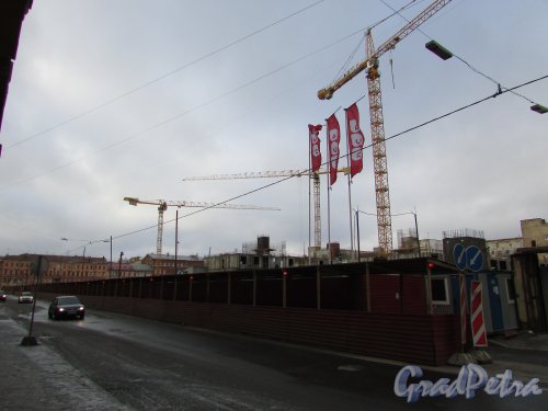 Басков переулок, дом 2. Начало строительства ЖК «Русский дом». Фото 29 января 2016 года.