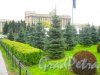 Вид на Московскую площадь от сквера Северная Роща и Московского проспекта. Фото 12 мая 2015 г.