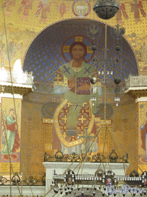 г. Кронштадт, Якорная пл., д. 5. Никольский Морской собор, мозаика в главной апсиде. фото июнь 2017 г.