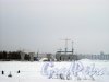 ЗСД. Вид со стороны ТРК «PiterLand» (Приморский пр., дом 72) на строительство . Фото 8 января 2015 г.
