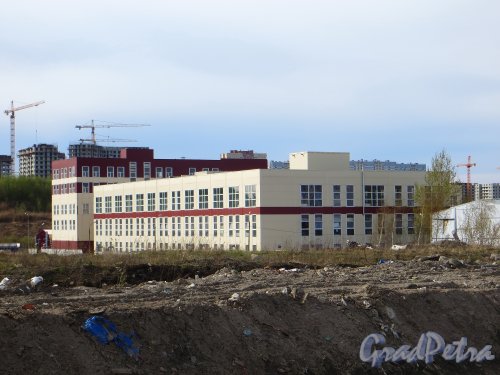 Полиграфмашевский проезд, дом 3, литера А. Виз здания с Западного скоростного диаметра. Фото 28 апреля 2014 г.