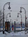 пр. Чернышевского.  Бульвар проспекта с видом на Неву зимой. Фото январь 2011 г.