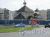 Пр. Королёва, дом 40б. Строительство церкви. Вид с Долгоозёрной ул. Фото 25 апреля 2014 г.