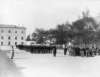 Военные занятия воспитанников перед зданием Гатчинского сиротского института императора Николая I. Фото начала XX века.
