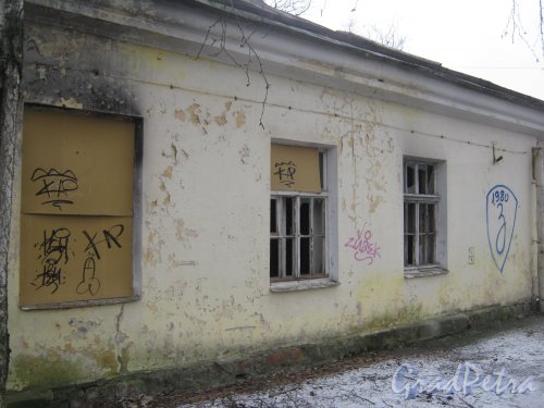 Пр. Ветеранов, дом 141, корпус 2. Фрагмент правой части фасада здания. Фото февраль 2014 г.
