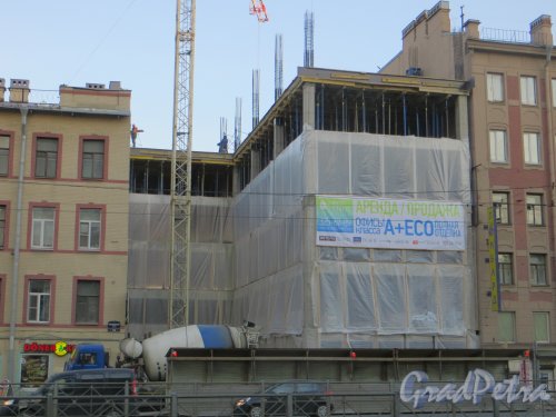 Лиговский пр., дом 140. Строительство бизнес-центра «ECO Статус». Фото 10 апреля 2014 года.