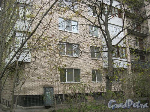 Пр. Маршала Жукова, дом 62, корпус 1. Вид со стороны двора на нижнюю часть здания. Фото 1 мая 2014 г.