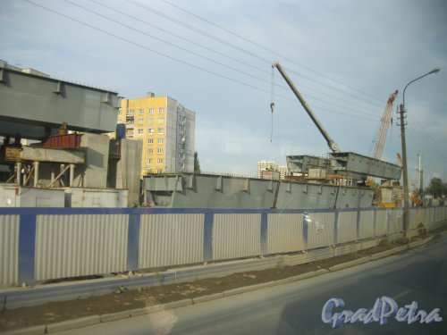 Дунайский пр. Строительство авто-развязки на пересечении с Пулковским шоссе. Фото 4 сентября 2014 г. 