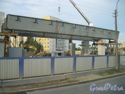 Дунайский пр. Строительство авто-развязки на пересечении с Пулковским шоссе. Фото 4 сентября 2014 г. 