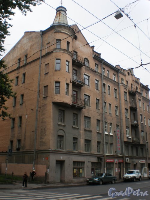Лермонтовский пр., д. 49 (левая часть). Общий вид здания. Фото июль 2009 г.