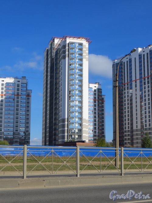 Строительство жилого комплекса VIVA. Корпус 1. Вид со стороны Дунайского проспекта. Фото 2 октября 2014 года