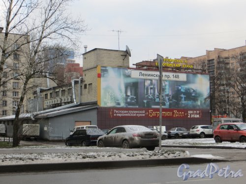 Ленинский проспект, дом 148, литера А. Вид со двора. Фото 18 декабря 2014 года.
