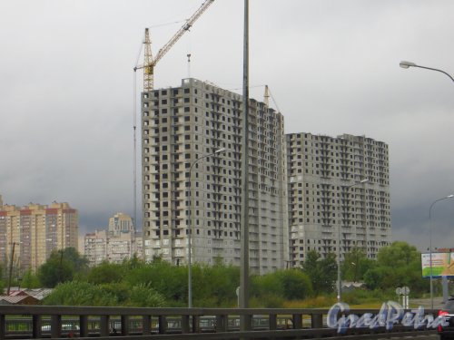 Витебский проспект, участок 1, (юго-западнее пересечения с Дунайским проспектом). Строительство новых зданий. Фото 20 августа 2014 года.
