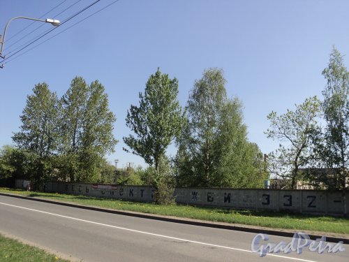 проспект Энергетиков, дом 9. Каменный забор участка со стороны проспекта Энергетиков. Фото 21 мая 2011 года.