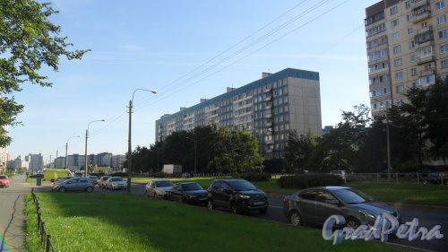 Проспект Королева, дом 42, корпус 1. 10-этажный жилой дом серии 504Д 1988 года постройки. Фото 20 августа 2015 года.
