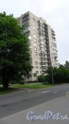 Меншиковский проспект, дом 1. 14-этажный жилой дом серии 1-528кп80э 1974 года постройки.1 парадная,97 квартир. Фото 15 июля 2017 года.