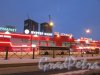 Дунайский просп., 27, корпус 1, литера Б. Лицевой фасад Торгового центра «Дунай» в ночном оформлении. Фото 8 февраля 2018 года.
