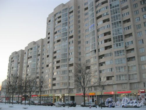 Пр. Маршала Жукова, дом 41 (Ленинский пр., дом 99). Фрагмент фасада. Фото 5 января 2016 г.