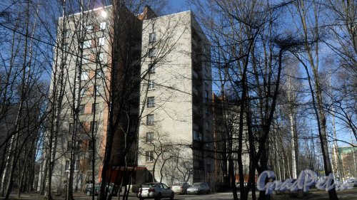 Проспект Тореза, дом 102. 9-этажный жилой дом серии 1-528кп40 1965 года постройки. 1 парадная, 45 квартир. Фото 18 марта 2016 года.
