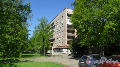 2-й Муринский проспект, дом 34, корпус 1. 7-этажный жилой дом 1964 года постройки. 5 парадных, 168 квартир. Фото 12 мая 2016 года.