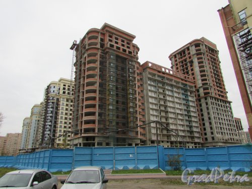 Строительство южных внутренних корпусов жилого комплекса «Граф Орлов». Фото 17 октября 2016 года.
