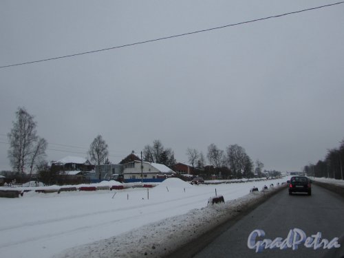 Расширение проспекта Ленина (Красное Село) в рамках строительства автомобильного обхода г. Красное Село. Фото 11 февраля 2018 года.