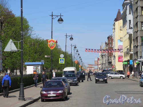 Перспектива проспекта Ленина в г. Выборге от Красной пл. к Рыночной пл. фото май 2016 г.