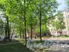 Сквер Соловьева-Седого во дворе дома 148 и дома 150 по Невскому проспекту. Общий вид со стороны Конной улицы. фото май 2018 г.