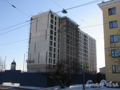 Лиговский проспект, дом 232. Корпус  ЖК «Второй Квартал» со стороны Расстанной улицы. Фото 6 февраля 2020 года.	