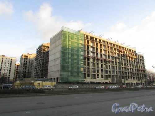 Лиговский проспект, дом 232, строение 1. Общий вид строительства ЖК «Второй Квартал». Фото 27 февраля 2020 г.