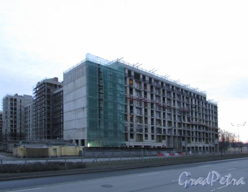 Лиговский проспект, дом 232. Строительство ЖК «Второй Квартал». Вид строительной площадки со стороны Лиговского проспекта. Фото 21 февраля 2020 г.