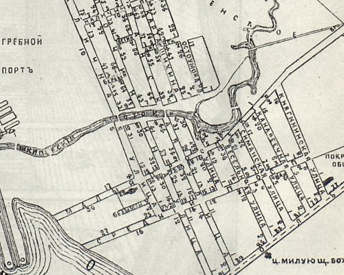 Малый проспект в Гавани (Мало-Гаванский пр), Ныне участок Среднего проспекта В.О. Вырезка из карты 1894 года 