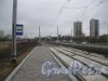 Петергофское шоссе в районе дома 3. Замена трамвайных рельсов. Вид в сторону пр. Маршала Жукова. Фото 2 апреля 2016 г.
