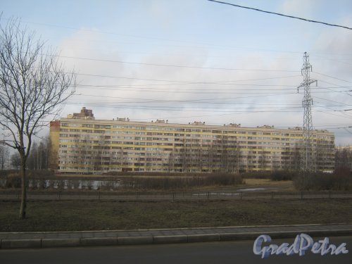 Петергофское шоссе, дом 11. Фрагмент фасада здания со стороны ул. Десантников. Фото март 2014 г.