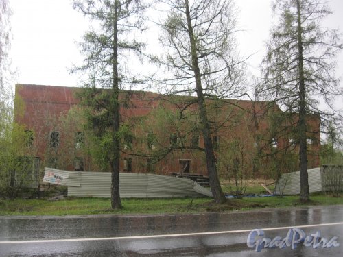 г. Пушкин, Красносельское шоссе в районе дома 14. Одно из недостроенных зданий. Общий вид. Фото 5 мая 2014 г.