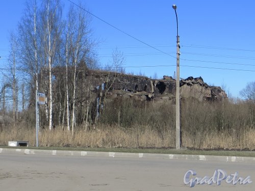 поселок Сапёрный, Петрозаводское шоссе, дом 47. Общий вид разрушенного дома. Фото 15 марта 2015 года.