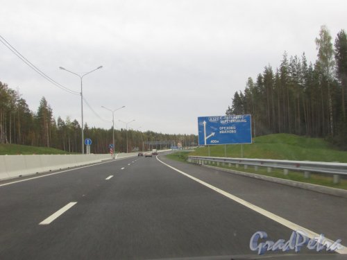 трасса А-121 («Сортавала»). Поворот на Орехово и Иваново. Фото 26 сентября 2015 года.