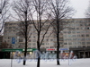 Народная ул., д. 2, к. 1. Фрагмент фасада здания. Ноябрь 2008 г.