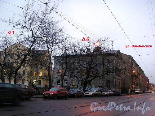 Ул. Воскова, д. 1 (дом в глубине участка). Вид на здание с Введенской улицы.