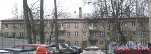 2-Комсомольская ул.,, дом 44. Фрагмент здания. Вид со стороны дома 40, корпус 2. Фото 12 января 2014 г.