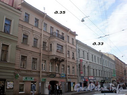 Дома 33 и 35 по Гороховой улице. Фото август 2009 г.