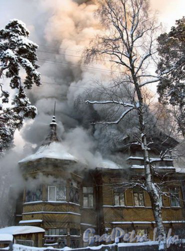г. Сестрорецк, улица Андреева, дом 3, загородный дом Фомина.Пожар 4 января 2010 года, Фото с сайта Karpovka.net.