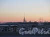 Петропавловская Крепость на закате. Вид с Литейного моста. фото июль 2017 г.