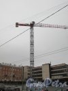 улица Александра Невского, уч. 1 (дом 8). Подъёмный кран на строительной площадки гостиницы. Фото 2 марта 2019 года.
