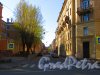Перспектива  Малой Разночинной улицы от Малого проспекта в сторону Чкаловского проспекта. Фото 1 мая 2016 года.
