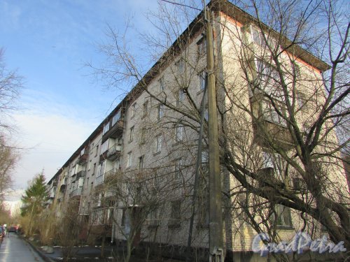 Варшавская улица, дом 41, корпус 4, литера А. Фасад жилого дома со стороны парадных. Фото 11 февраля 2020 г.
