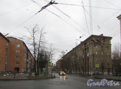 Перспектива улицы Полярников от улицы Седова в сторону улицы Бабушкина. Фото 16 февраля 2020 г.
